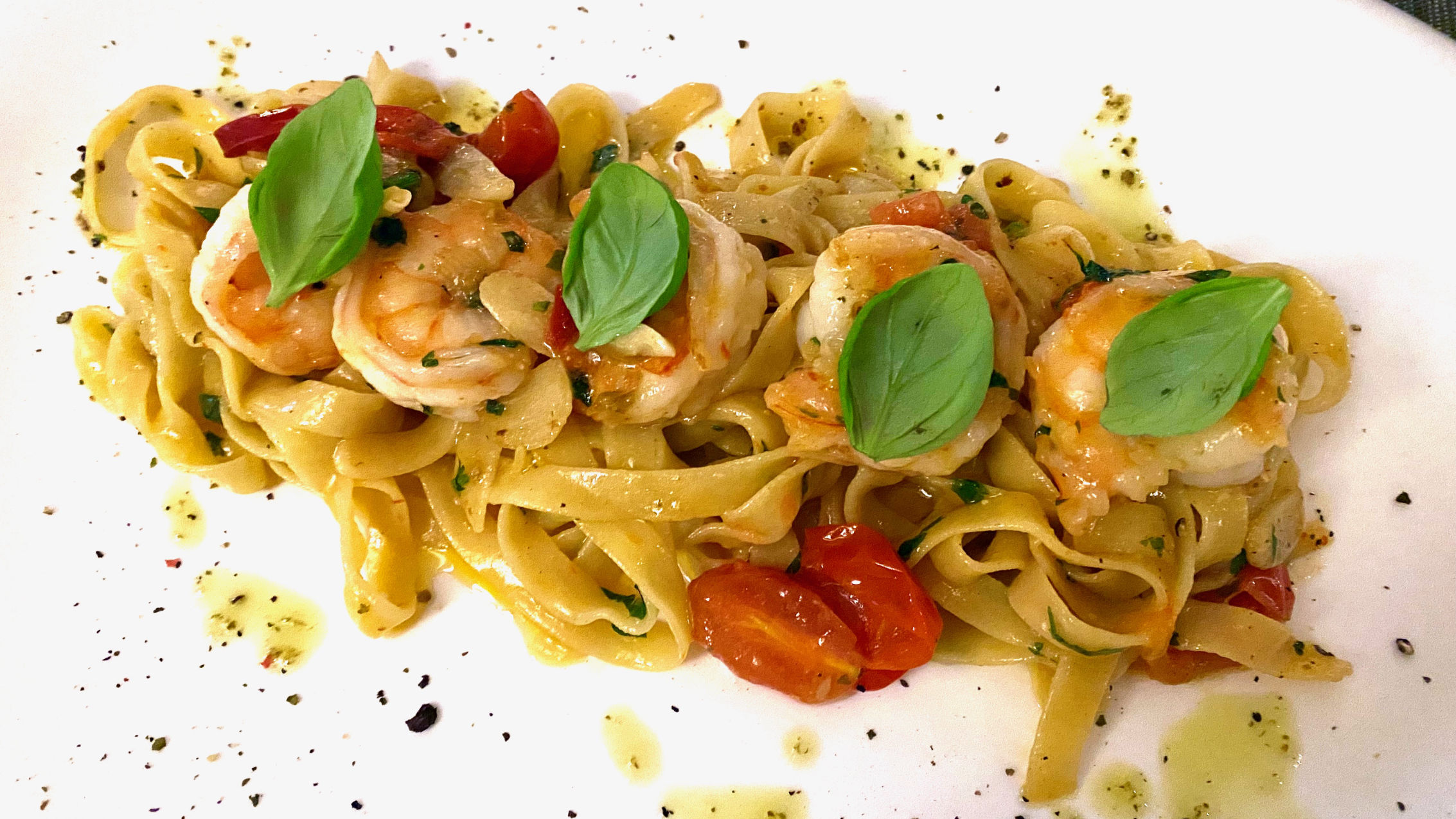 il Sapore Tagliatelle aglio e olio Scampi